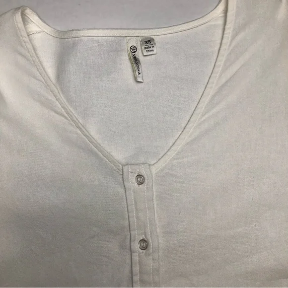 ⭐️NEW⭐️Versona White Linen Puff Sleeve Top - Picture 5 of 11